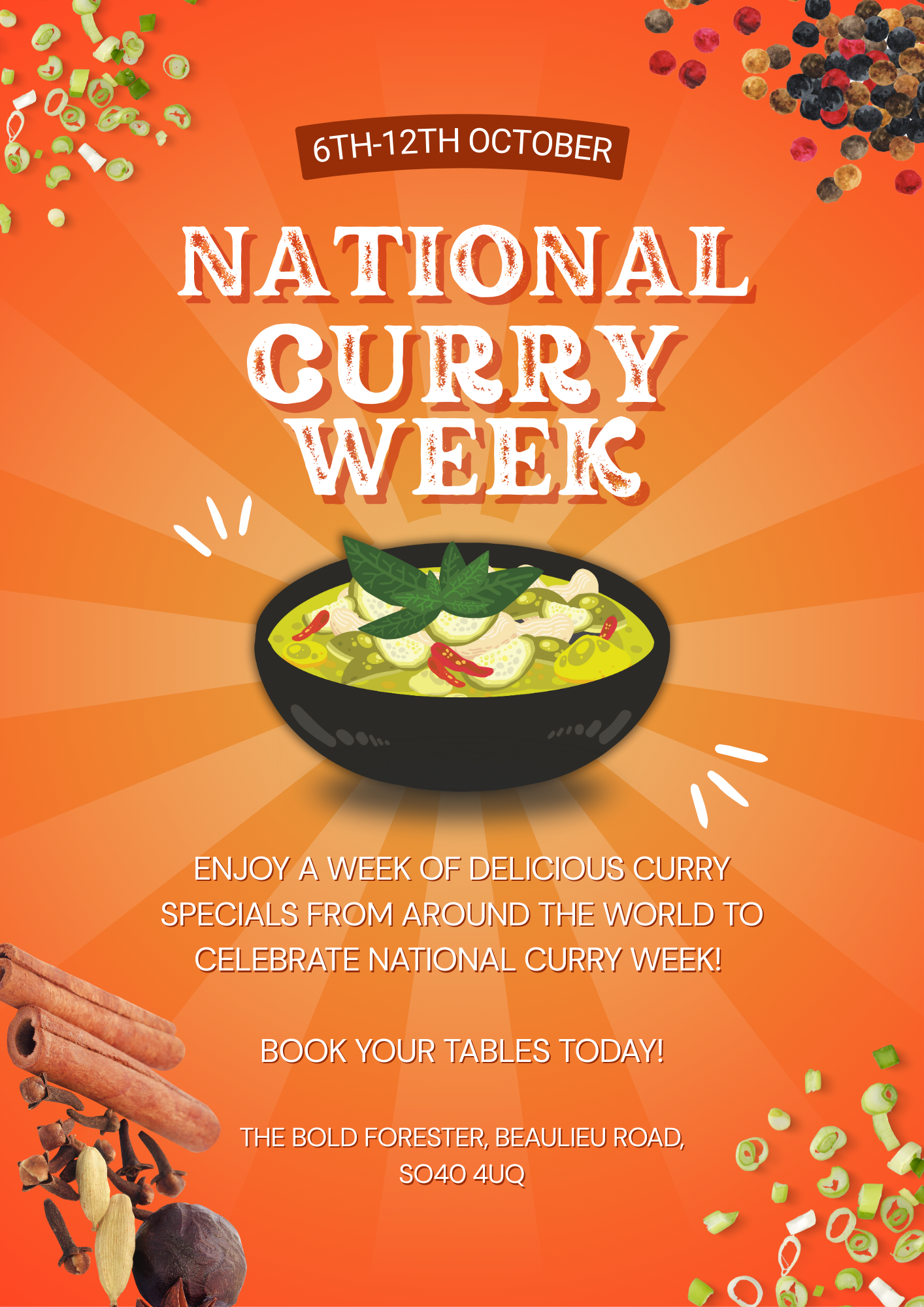 🌶️ National Curry Week at The Bold Forester – 6th to 12th October